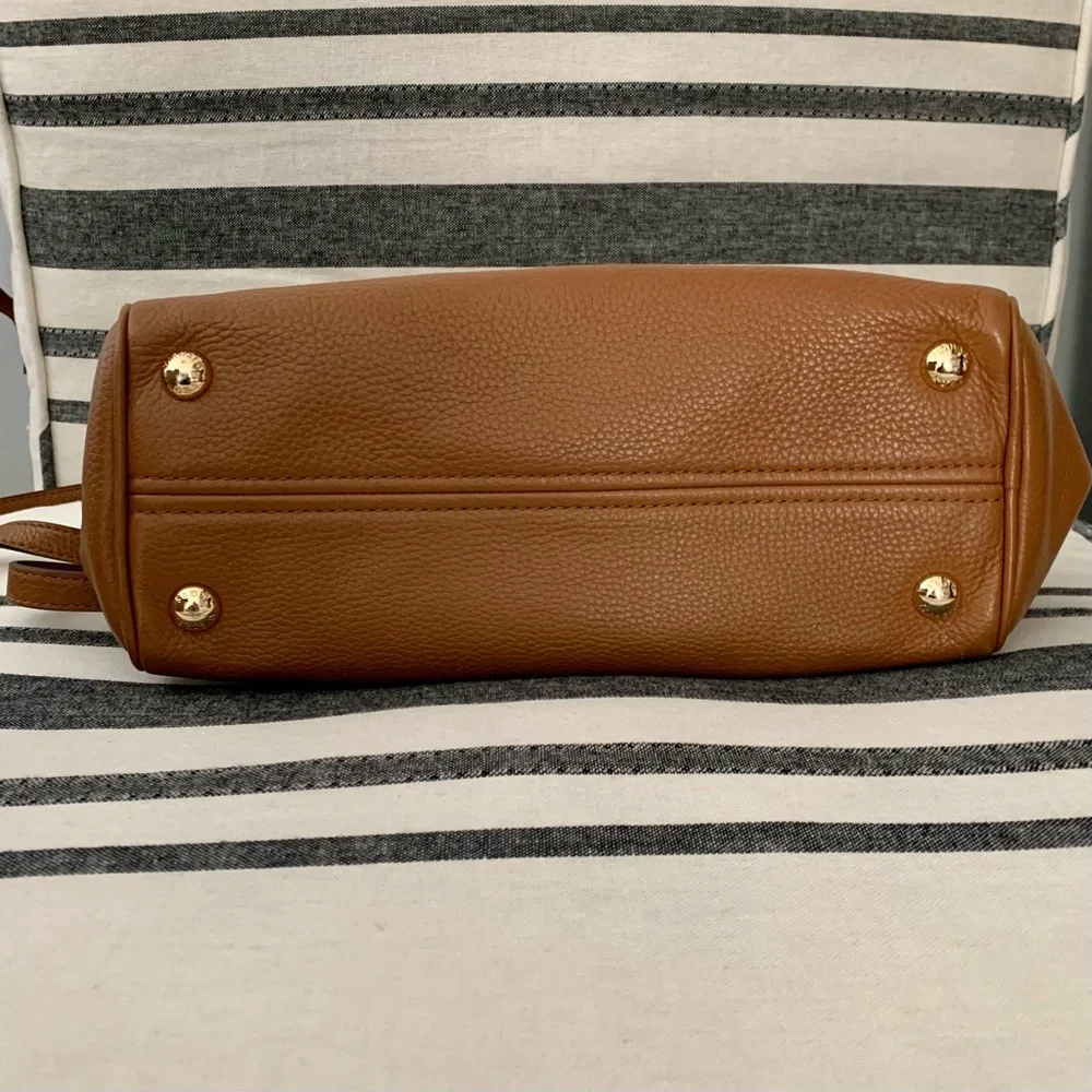 Michael Kors Camel Brown Soft Leather Satchel Crossbody Bag - Picture 4 of 8